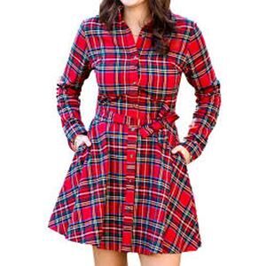 Kiel James Patrick Red Plaid Mini Dress